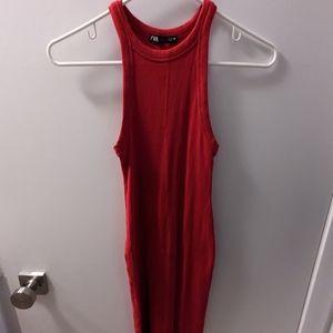 Zara red Cotton dress - racerback - Size S